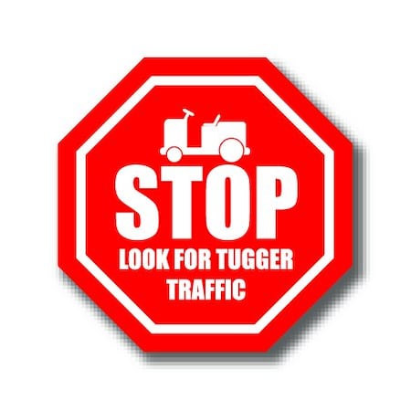 Ergomat 16in OCTAGON SIGNS - Stop Look for Tugger Traffic DSV-SIGN 256 #1034 -UEN